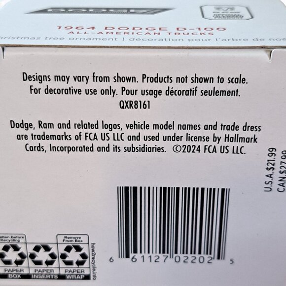 2024 Hallmark Keepsake 1964 Dodge D-100 All-American Trucks 30th in Series - Picture 7 of 10